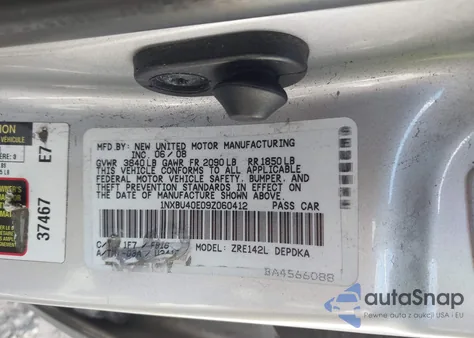 2009 Toyota Corolla Le from USA, damaged, VIN 1NXBU40E09Z060412